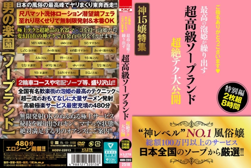 ご指名ありがとうございます 超高級ソープランド 最高の泡姫が繰り出す超絶テク大公開 特別編 2枚組8時間 D2